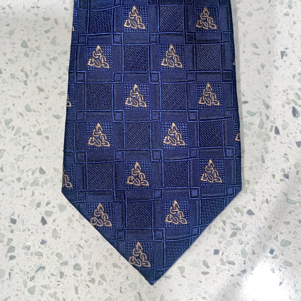 Patrick Francis Tribeca Knot Made in Ireland Pure Silk Dark Blue Tie